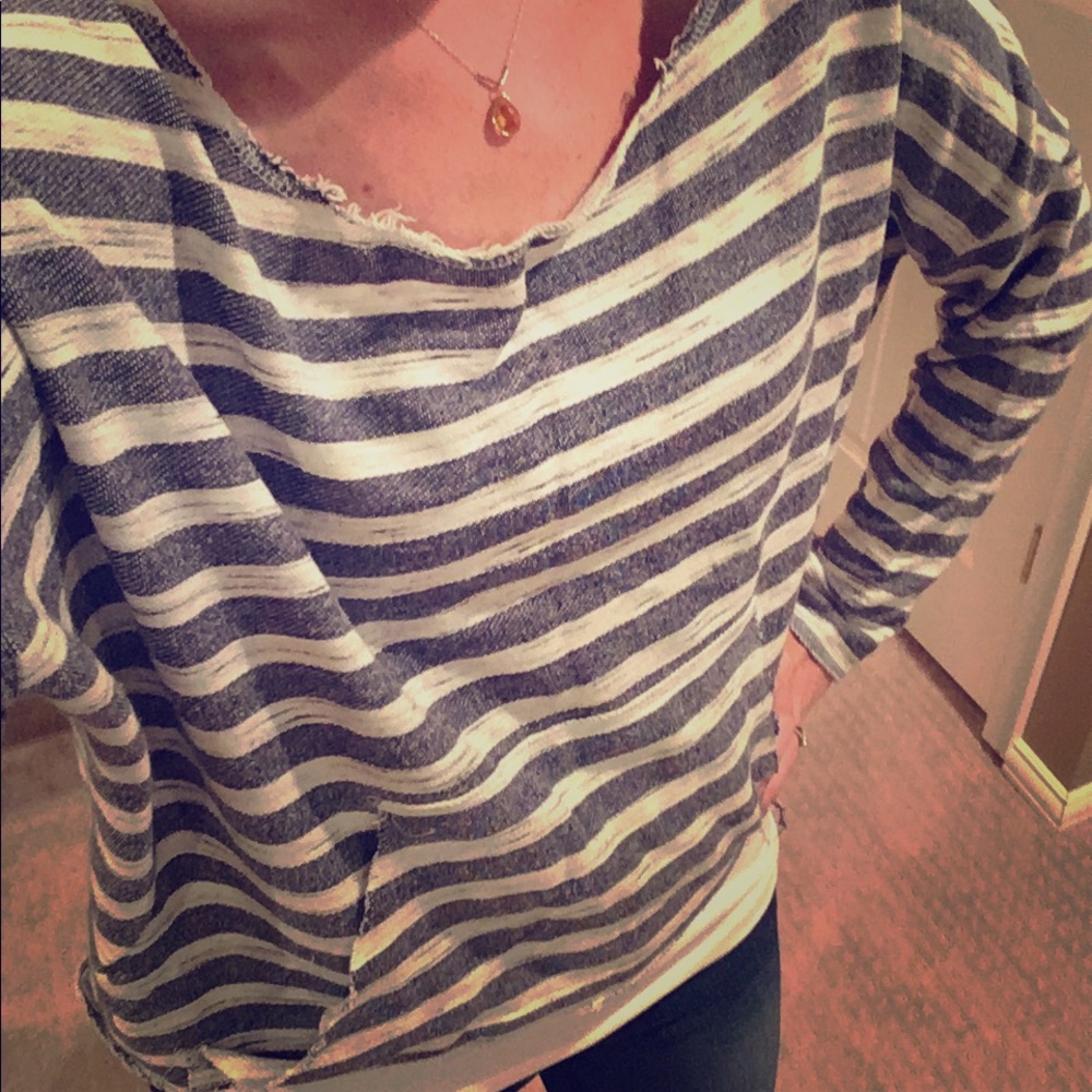 Nordstrom off the shoulder striped shirt